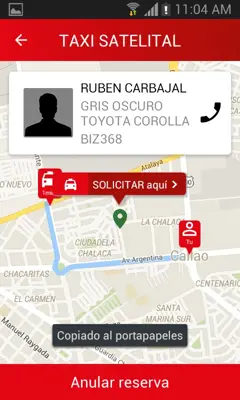 TAXI SATELITAL android App screenshot 2